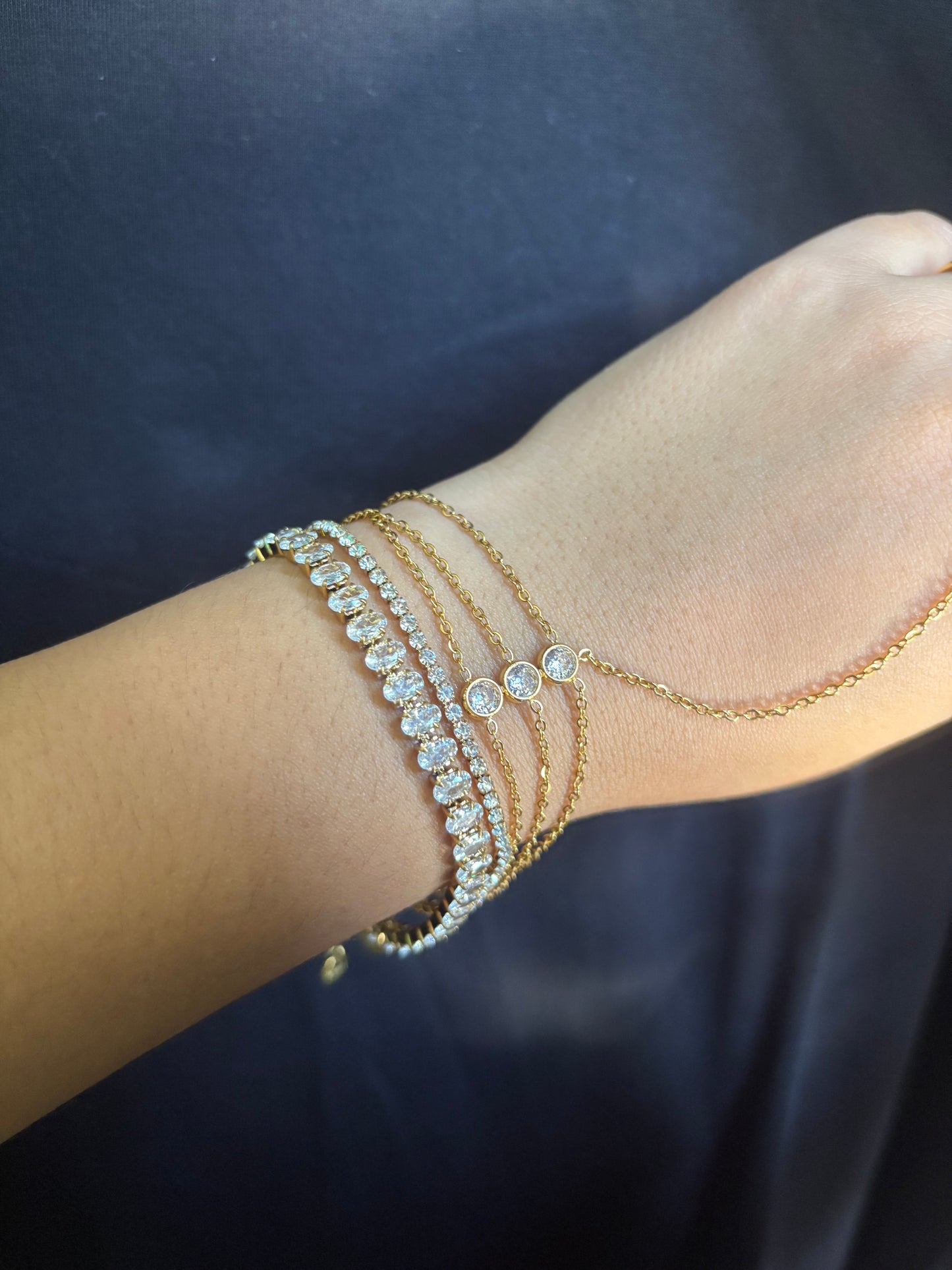 CRYSTAL TENNIS BRACELET (18k)