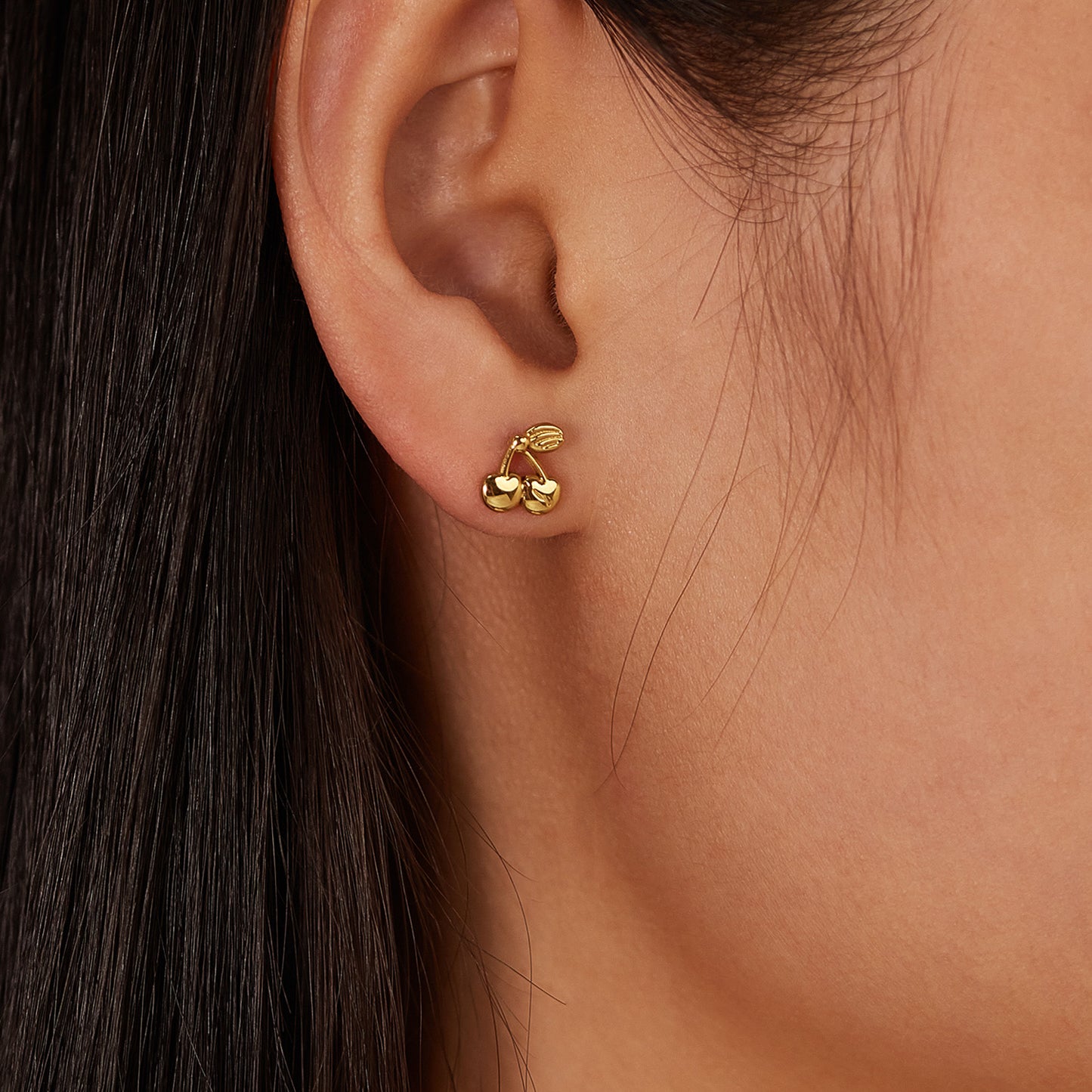 CHERRY STUD EARRINGS (18k)