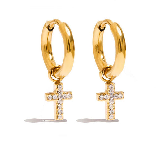 CROSS EARRINGS (18k)