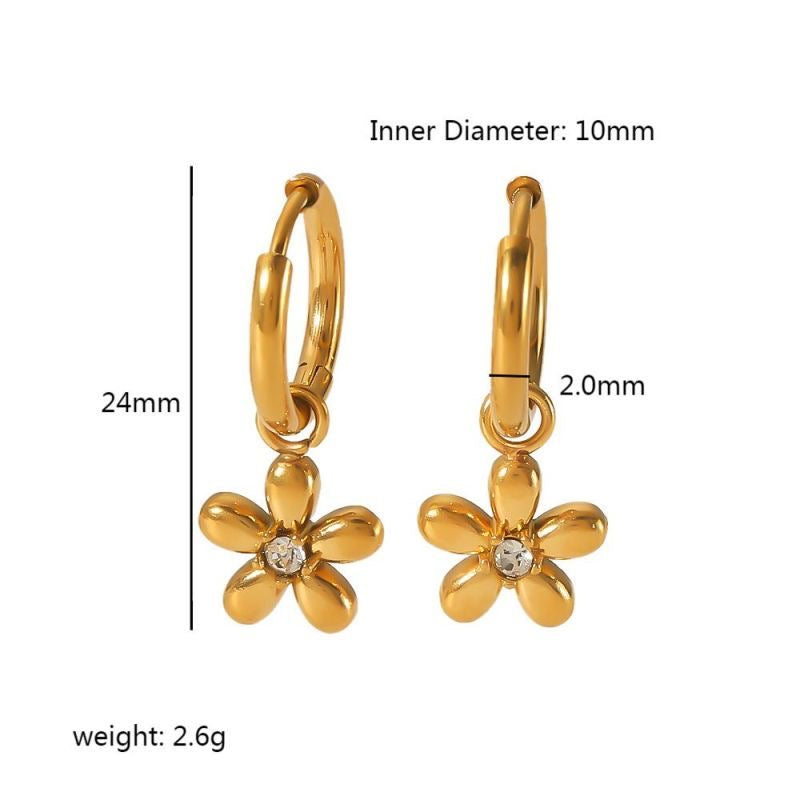 FLOWER DROP EARRING (18k)