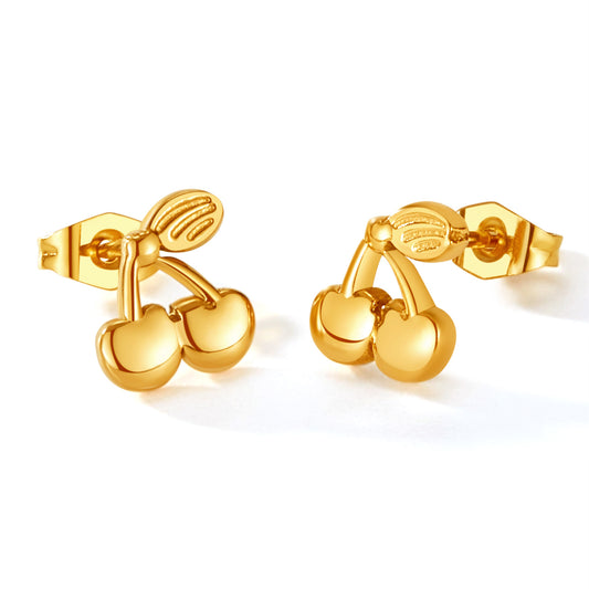 CHERRY STUD EARRINGS (18k)