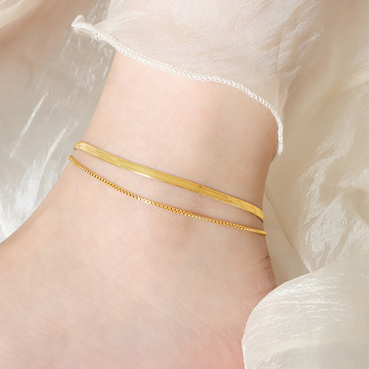 LAYERED ANKLET (1 piece) (18k)