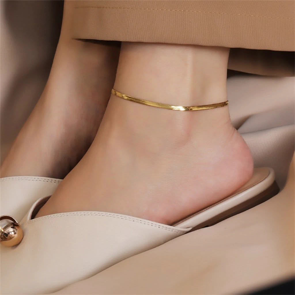 HERRINGBONE ANKLET(18k)