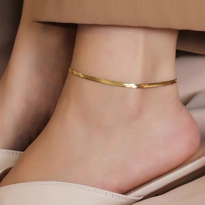 HERRINGBONE ANKLET(18k)
