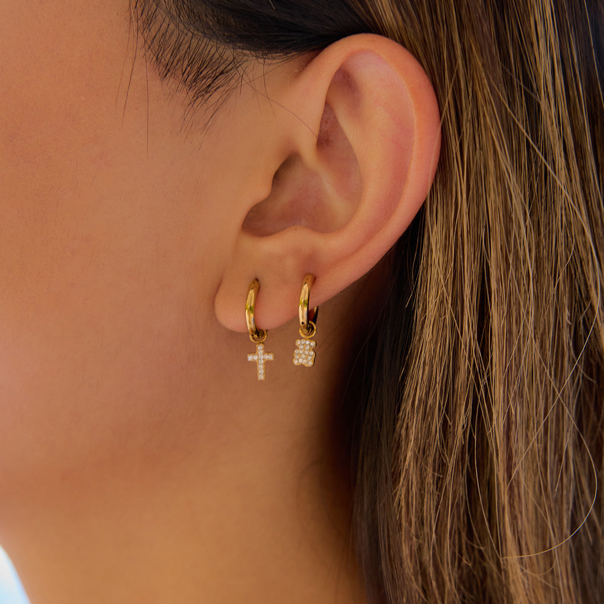 CROSS EARRINGS (18k)