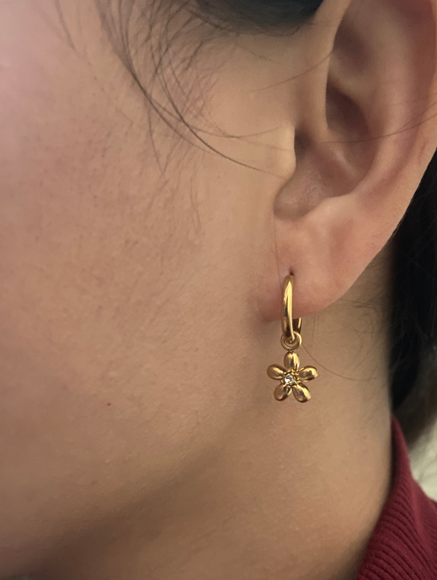 FLOWER DROP EARRING (18k)