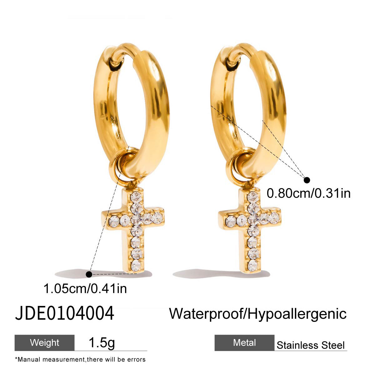 CROSS EARRINGS (18k)