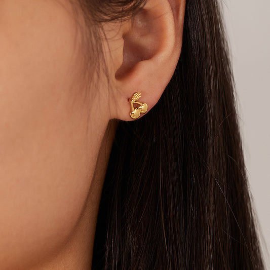CHERRY STUD EARRINGS (18k)
