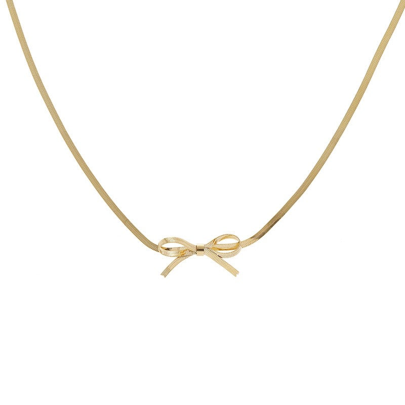 BOW NECKLACE (SS)