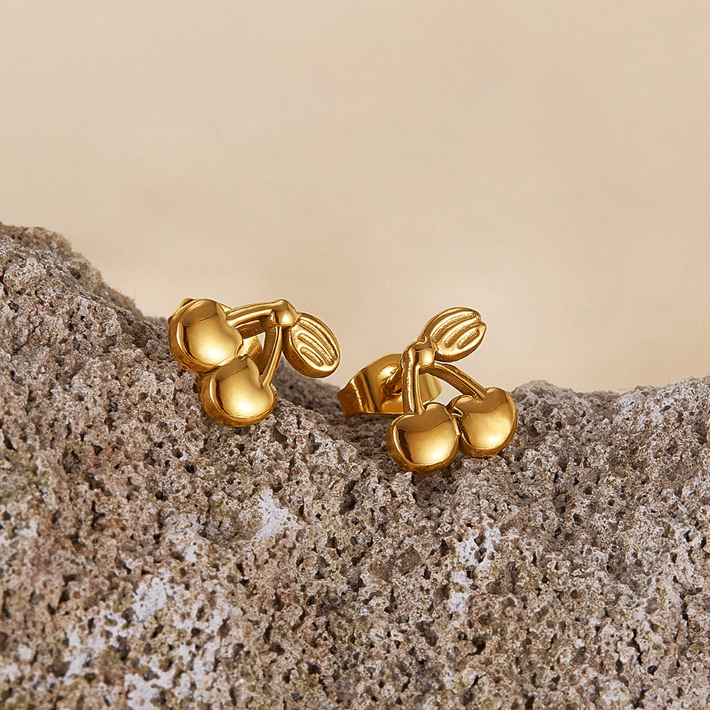 CHERRY STUD EARRINGS (18k)