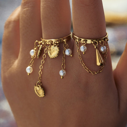 HEART DROP RINGS (18k)