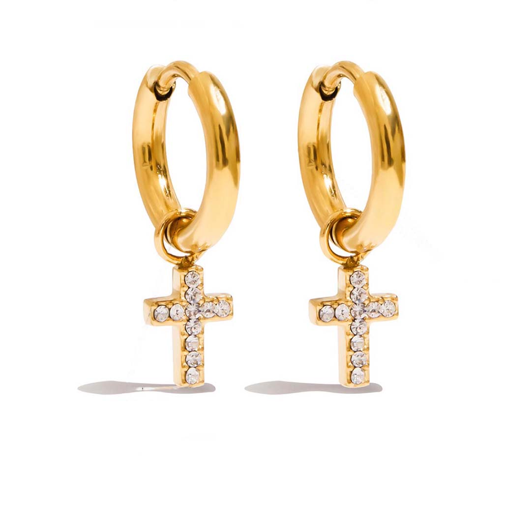 CROSS EARRINGS (18k)
