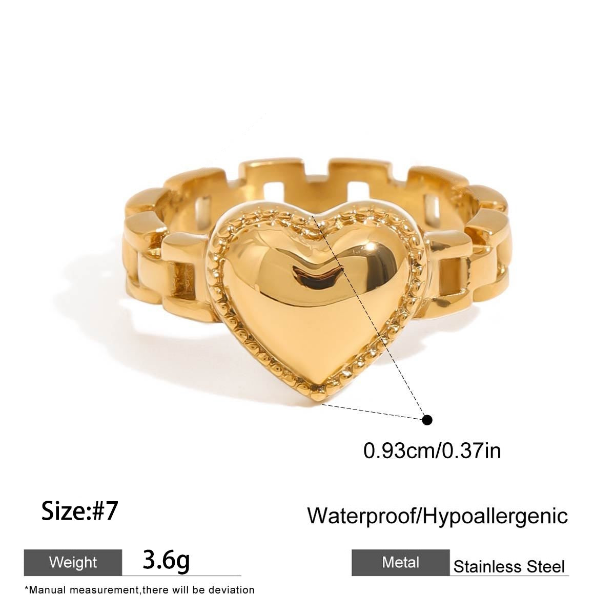 HEART BAND RING (18k)