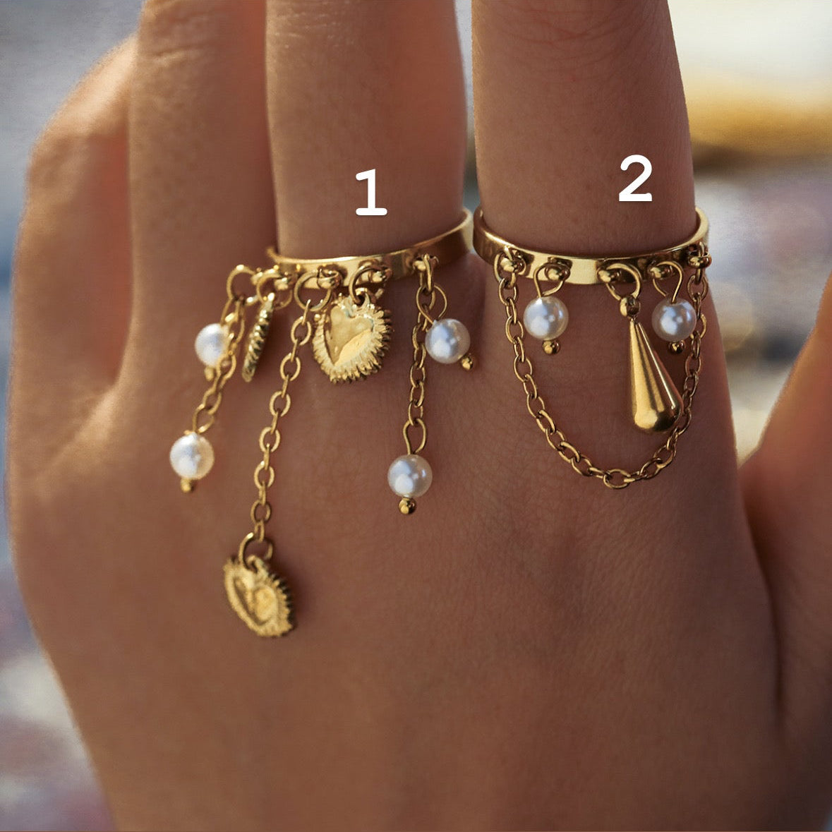 HEART DROP RINGS (18k)